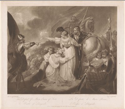 Nederlag til Mary Queen of Scots i slaget ved Langside The Defeat of Mary Queen of Scots i slaget ved Langside / La Défaite de Marie Reine d'Ecosse a Langside (tittel på objekt) av William Ward