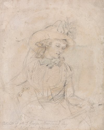 Portrettstudie av fru George Morland av William Ward