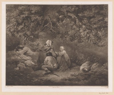 Hvilende familie i en skog Gips (tittel på objekt) av William Ward