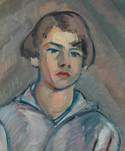 Portrett av en ung mann med langt hår av William Watson Peploe