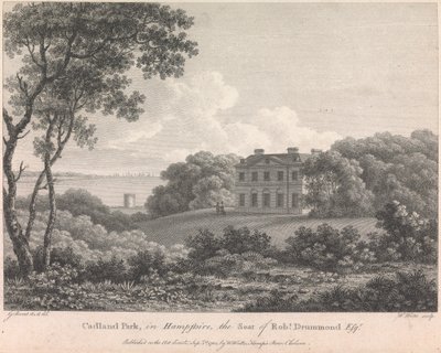 Cadland Park, i Hampshire, setet til Robert Drummond, Esquire (utgitt av W. Watts); side 56 (bind 1) av William Watts