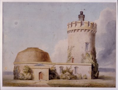 Observatoriet og foreslåtte tillegg, ca. 1830 (akvarell på kort) av William West