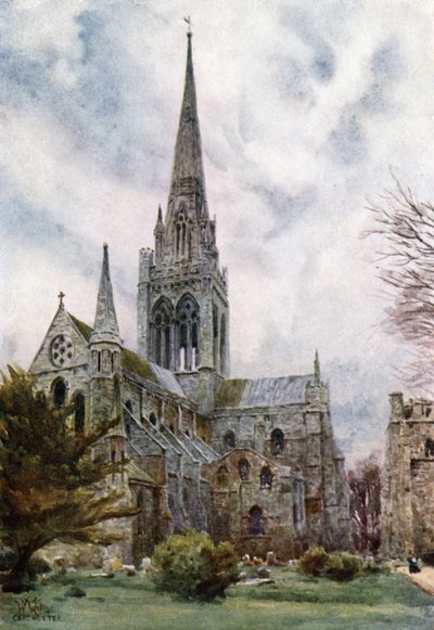 Chester fra nordøst (farge litho) av William Wiehe Collins