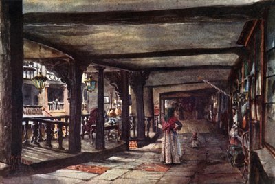 Chester, the Rows (farge litho) av William Wiehe Collins
