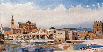 Cordoba, broen (farge litho) av William Wiehe Collins
