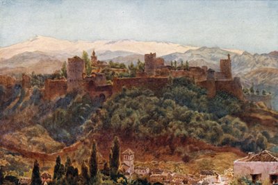 Granada, Alhambra (farge litho) av William Wiehe Collins