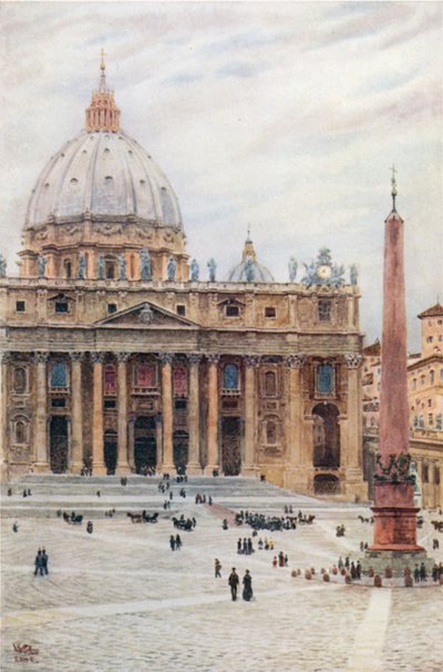 Roma. S. Peters (farge litho) av William Wiehe Collins
