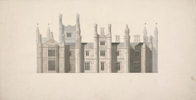 Forhøyning av et foreslått design for Cambridge Colleges av William Wilkins