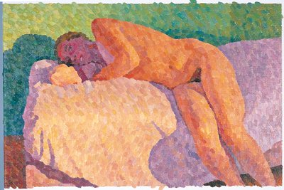 Naken med ansikt i skygge, 2000 (Olje på lerret) av William Wilkins