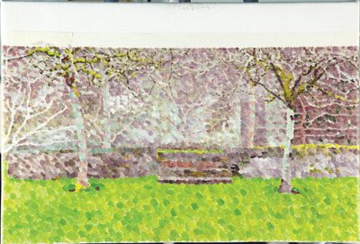 Orchard in Winter, 2014 (Olje på lerret) av William Wilkins