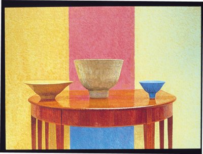 Stilleben, tre Lucie Rie-skåler av William Wilkins