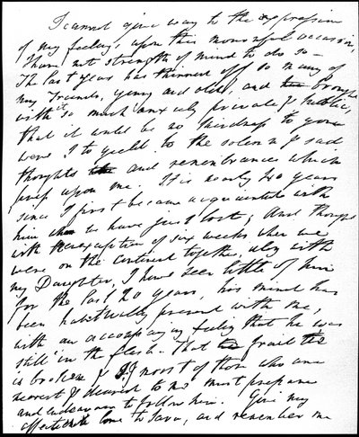Kondolansebrev til Henry Nelson Coleridge ved døden til hans onkel og svigerfar, Samuel Taylor Coleridge 25. juli 1834, 29. juli 1834 (penn og blekk på papir) av William Wordsworth