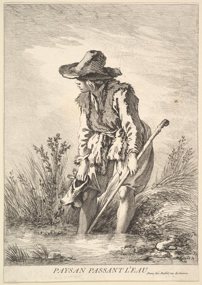 Bonde krysser vann, 1786. av William Wynne Ryland
