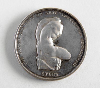 R.A. medalje tildelt George Frampton 10.12.1884 for den beste modellen av en figur (metall) av William Wyon