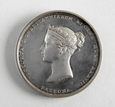 R.A. medalje tildelt George Frampton 10.12.1884 for den beste modellen av en figur (metall) av William Wyon