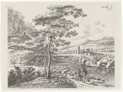 Landskap med en pilegrim og en hyrde av William Young Ottley