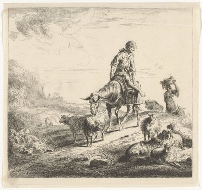 Mann på et esel av William Young Ottley