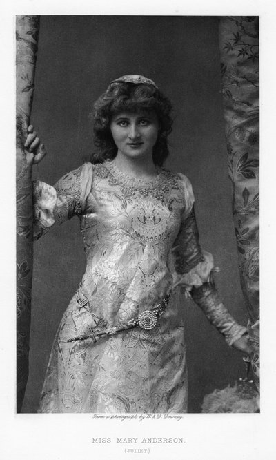 Mary Anderson , amerikansk skuespillerinne, c1895 av William and Daniel Downey