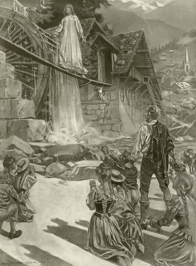 La Sonnambula, akt III scene ii (gravyr) av William de Leftwich Dodge