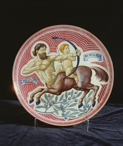 Lader som viser Cheiron og Achilleus (keramikk) av William de Morgan