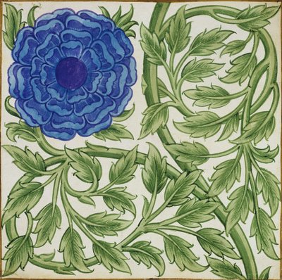 Plant med en blå blomst av William de Morgan