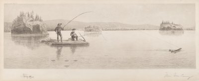 Uten tittel (Tømmerflåtefiske) av William de la Montagne Cary