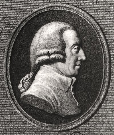 Portrett fra en medaljong av Adam Smith (1723-90) av William the Younger Holl