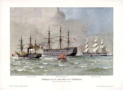Skipstyper fra første halvdel av 1800-tallet, 1900. av Willy Stöwer