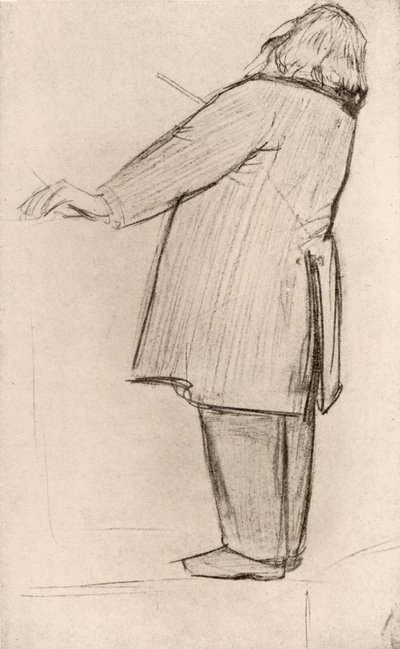 Johannes Brahms (1833-1897) tysk komponist, dirigering (tegning) av Willy von Beckerath
