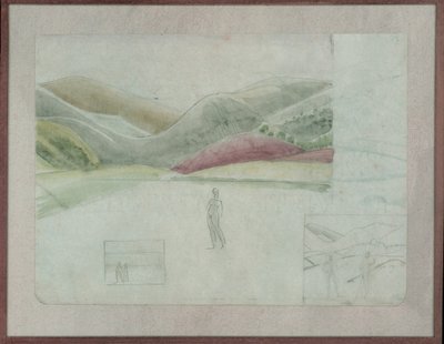 Studie for Santissima Trinita, ca. 1924 (blyant og akvarell på papir) av Winifred Knights
