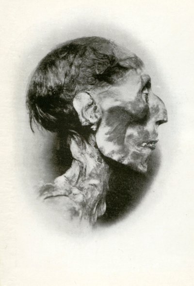 Leder for mumien til Rameses II, gammel egyptisk farao fra det 19. dynastiet, ca 1212 f.Kr. 1926. av Winifred Mabel Brunton