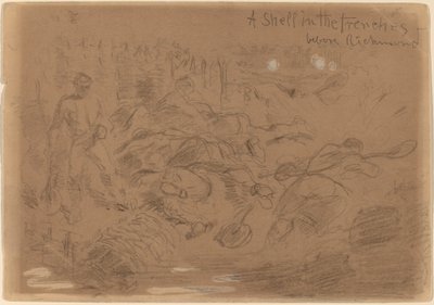 Et skjell i skyttergravene før Richmond [recto] av Winslow Homer
