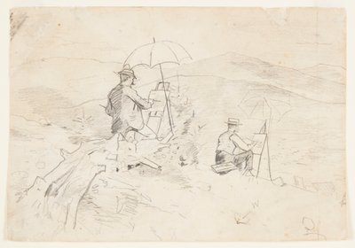 Kunstnere som skisserer i de hvite fjellene av Winslow Homer
