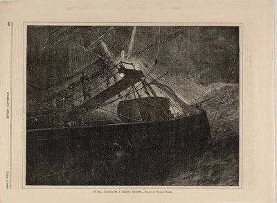 Til sjøs—Signaliserer en passerende dampbåt av Winslow Homer