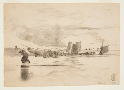 Strand ved lavvann, Cullercoats, England av Winslow Homer