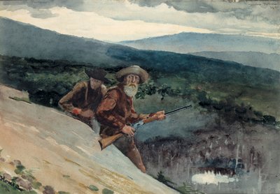 Bjørnejakt, Prospect Rock, 1892. av Winslow Homer