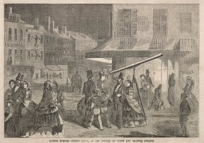 Boston Evening Street Scene, ved Corner of Court and Brattle Streets, 1857. av Winslow Homer