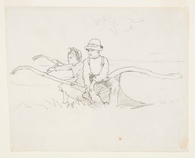 Gutt og jente på en plog av Winslow Homer