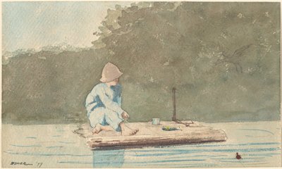 Gutt på en flåte av Winslow Homer