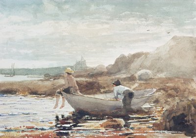 Boys on the Beach (akvarell på papir) av Winslow Homer