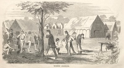 Camp Meeting Skisser: Morning Ablutions, 1858. av Winslow Homer