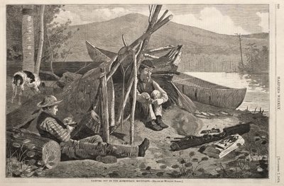 Camping ute i Adirondack-fjellene, 1874. av Winslow Homer