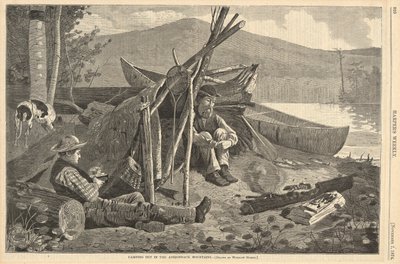 Camping ute i Adirondack-fjellene, fra Harper av Winslow Homer