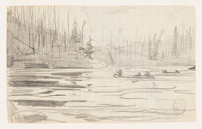 Kanoer på en innsjø av Winslow Homer