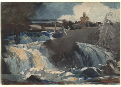 Casting in the Falls av Winslow Homer
