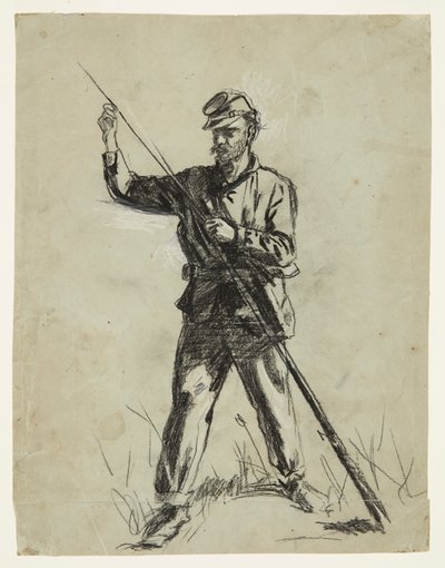 Kavalerisoldat laster en rifle av Winslow Homer