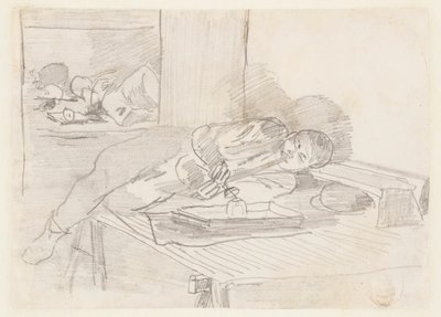 Kinesisk mann som røyker en opiumspipe i et klubbhus i Baxter Street, New York City av Winslow Homer