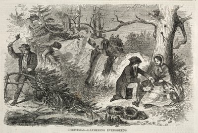 Christmas - Gathering Evergreens, 1858. av Winslow Homer