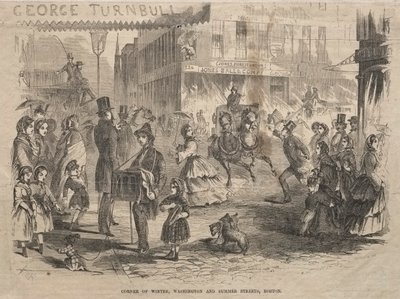 Corner Winter, Washington og Summer Streets, Boston, 1857. av Winslow Homer