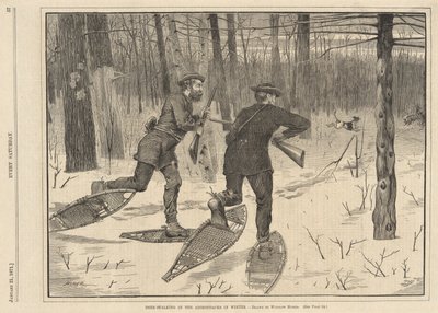 Hjorteforfølgelse i Adirondacks om vinteren, fra hver lørdag 21. januar 1871 av Winslow Homer